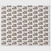 Kerstmis Koe en Kalf In Sneeuw Cadeaupapier (Vlak)