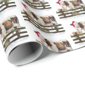Kerstmis Koe en Kalf In Sneeuw Cadeaupapier (Rol Hoek)
