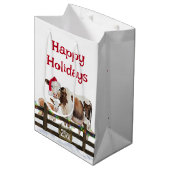 Kerstmis Koe en Kalf In Sneeuw Medium Cadeauzakje (Voorkant Gekanteld)