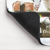 Kerstmis Koe en Kalf In Sneeuw Muismat (Hoek)