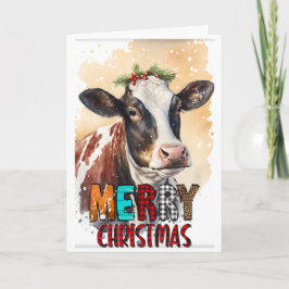 Kerstmis Koe Kaart