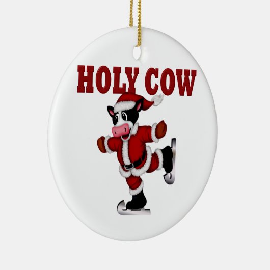 Kerstmis-Koe Keramisch Ornament (Rechts)