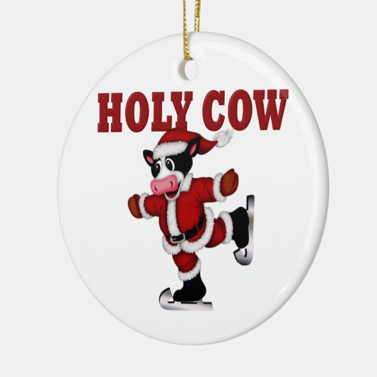 Kerstmis-Koe Keramisch Ornament (Links)