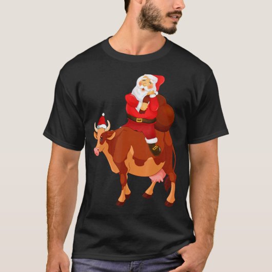 Kerstmis Koe Kerstmis Pajama Kinder Tieners T-shirt (Voorkant)