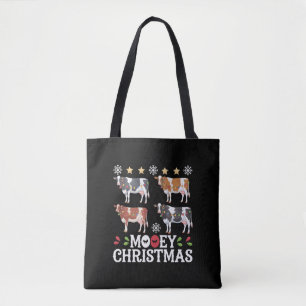 Kerstmis Koe Liefhebber Vakantie Boerderij Boer Tote Bag