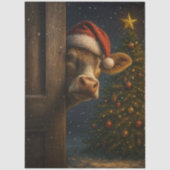 Kerstmis koe muurdecoratie van decoupage tissuepapier (Voorkant)