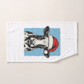 Kerstmis Koe Santa Hoed Vector Design_1 Handdoek (Handdoek)
