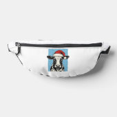Kerstmis Koe Santa Hoed Vector Design_1 Heuptasje (Liggend)