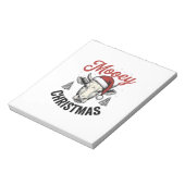 Kerstmis Koe Santa Hoed Vintage Gravure De Notitieblok (Linkerzijde)