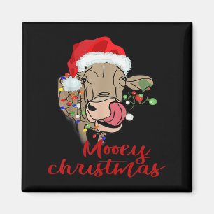 Kerstmis Koe T Shirt Vaars Boer Xmas Cadeau Magneet