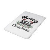 Kerstmis Koe Vintage Gravure Shirt Ontwerp Badmat (Gekanteld)