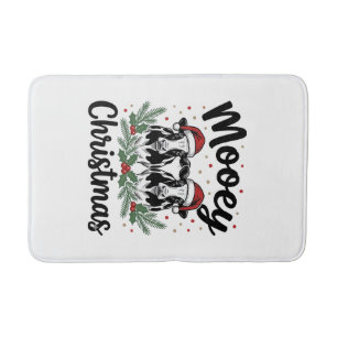 Kerstmis Koe Vintage Gravure Shirt Ontwerp Badmat