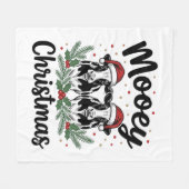 Kerstmis Koe Vintage Gravure Shirt Ontwerp Fleece Deken (Voorkant (Horizontaal))