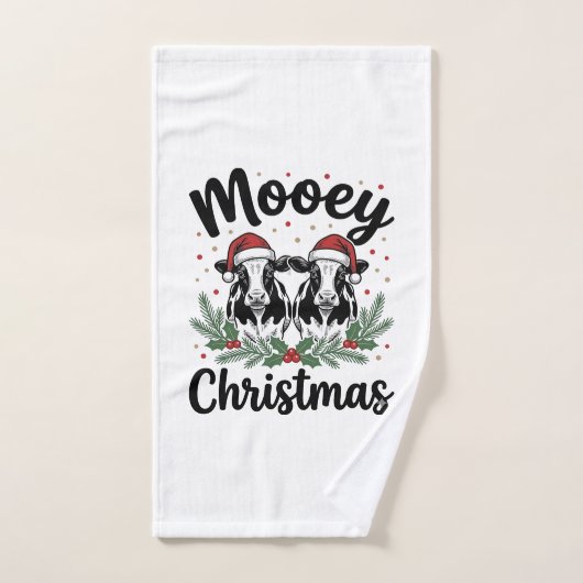 Kerstmis Koe Vintage Gravure Shirt Ontwerp Handdoek (Handdoek)
