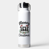 Kerstmis Koe Vintage Gravure Shirt Ontwerp Waterfles (Voorkant)