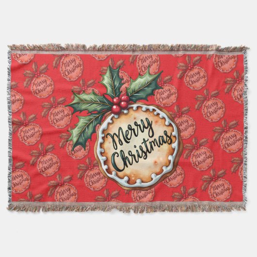 Kerstmis Koekje met Hulst Bessen Rood Deken (Voorkant)