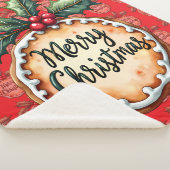 Kerstmis Koekje met Hulstbessen Rood Sherpa Deken (3/4)