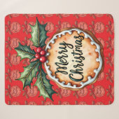 Kerstmis Koekje met Hulstbessen Rood Sherpa Deken (Voorkant (horizontaal))