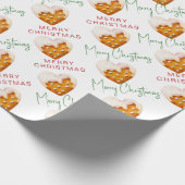 Kerstmis Koekje Patroon Script Cadeaupapier (Hoek)