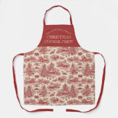 Kerstmis Koekjes Crew Rode Toile Patroon Schort (Voorkant)