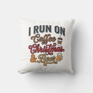 Kerstmis Koffie Bier Vakantie Drinken Design Kussen