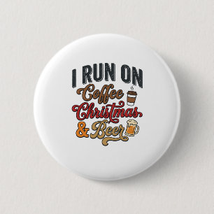 Kerstmis Koffie Bier Vakantie Drinken Design Ronde Button 5,7 Cm