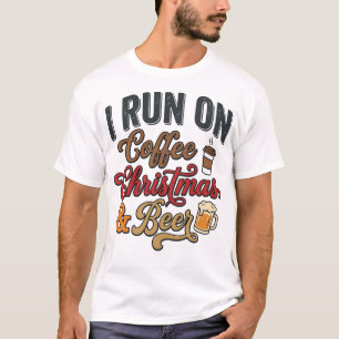 Kerstmis Koffie Bier Vakantie Drinken Design T-shirt