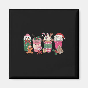 Kerstmis koffie gingerbread roze vrouwen latte knu magneet