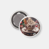 Kerstmis Koffie met Gemberkoek Magneet (Voorkant / Achterkant)