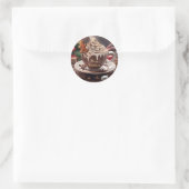 Kerstmis Koffie met Kerstkrans Sticker (Tas)