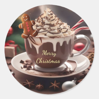 Kerstmis Koffie met Kerstkrans Sticker