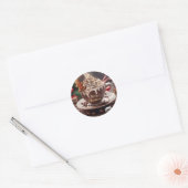 Kerstmis Koffie met Kerstkrans Sticker (Envelop)
