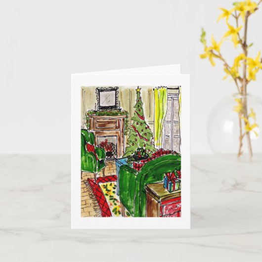 Kerstmis Koken Kaart (Gele Bloem)