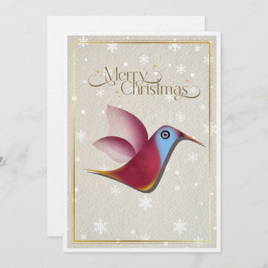 Kerstmis Kolibrie Kerstkaart Stijlvol (Voorkant / Achterkant)