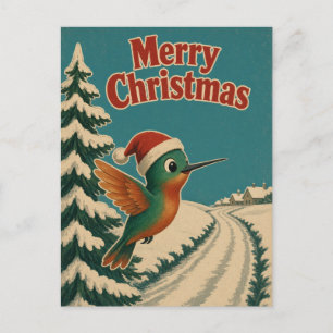 Kerstmis Kolibrie Sneeuwlaan Dier Briefkaart