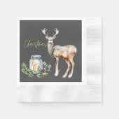 Kerstmis Kom naar ons, rendieren en decoratie Servet (Voorkant)