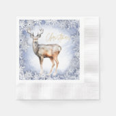 Kerstmis Kom naar ons, rendieren en sneeuwvlokken Servet (Voorkant)