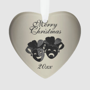 Kerstmis Komedie en Tragedie Theater Masker Jaar Ornament