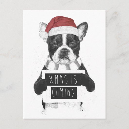 Kerstmis komt eraan feestdagenkaart (Voorkant)