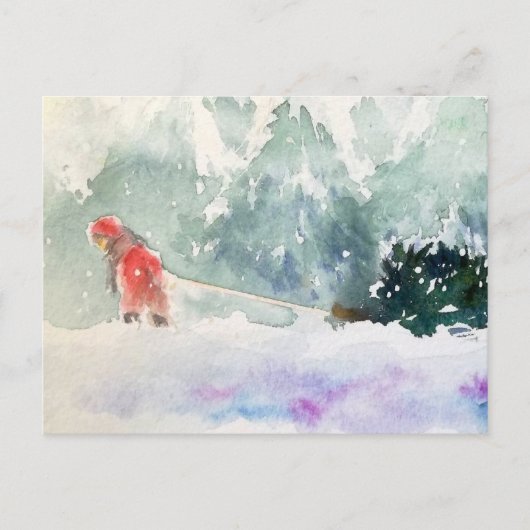 Kerstmis komt eraan feestdagenkaart (Voorkant)