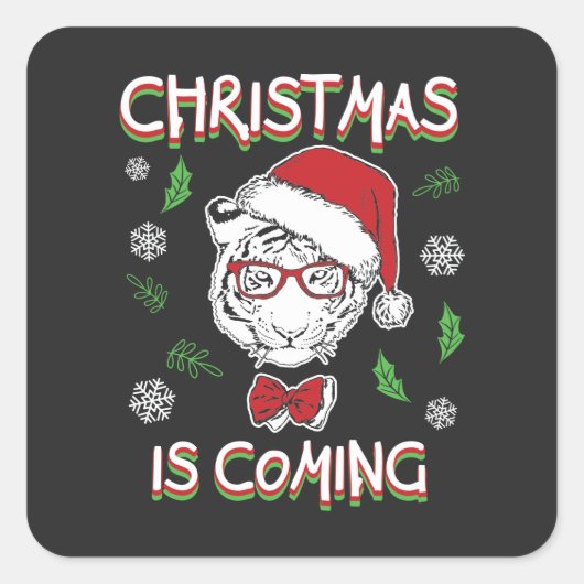 Kerstmis komt eraan vierkante sticker (Voorkant)
