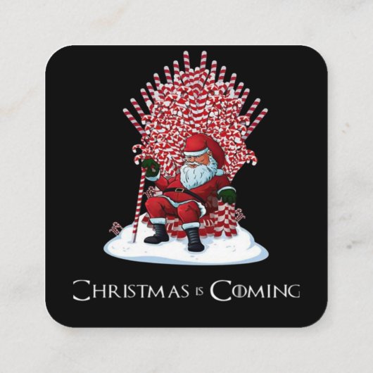 Kerstmis komt eraan vierkante visitekaartje (Achterkant)