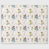 Kerstmis komt maar één keer per jaar cadeaupapier (Vlak)