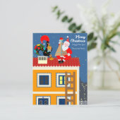 Kerstmis komt naar de Portugese Haan Feestdagenkaart (Staand voorkant)