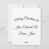 Kerstmis komt op feestdag feestdagenkaart (Achterkant)