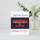 Kerstmis komt op feestdag feestdagenkaart (Staand voorkant)