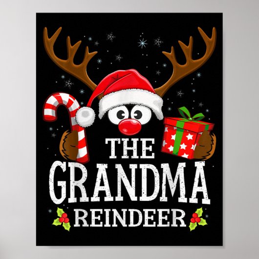 Kerstmis komt overeen met de oma rendierfamilie  poster (Voorkant)