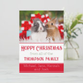 Kerstmis Konijn op Maat Foto Feestdagenkaart (Staand voorkant)