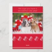 Kerstmis Konijn op Maat Foto Feestdagenkaart (Achterkant)