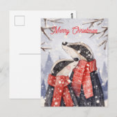 Kerstmis Koppel Das Illustratie Briefkaart (Voorkant / Achterkant)
